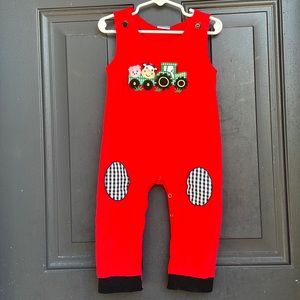 2for$20🍒 Farm appliqué baby coveralls